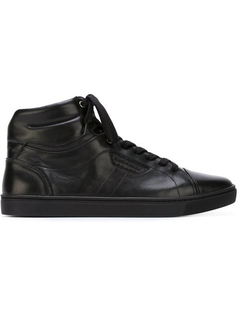 Dolce & Gabbana High Top Sneakers London Aus Leder In Black | ModeSens