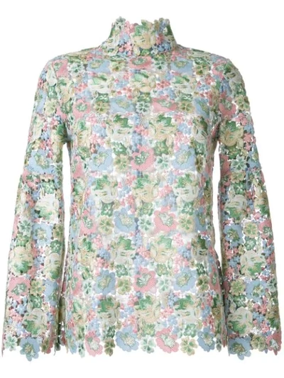 Macgraw Bell Floral Lace Blouse In Multicolour