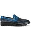 Diego Vanassibara Perforated Detail Loafers In Blue