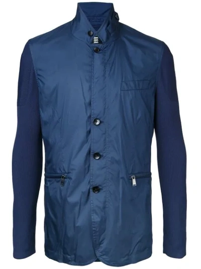 Kent & Curwen Contrast Three-button Jacket In Blue