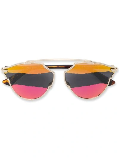 Dior Sonnenbrille Mit Geometrischem Muster In Brown
