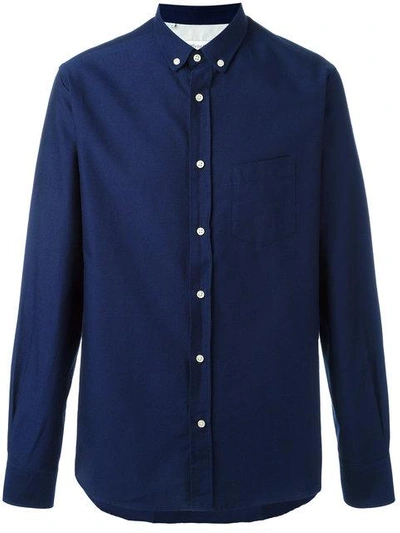 Officine Generale Cotton Down Oxford Shirt In Blue