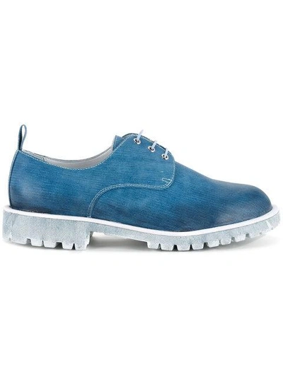 Diego Vanassibara Denim Effect Derby Shoes In Blue