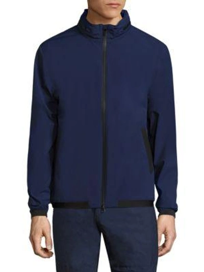 North Sails Solid Zip-front Jacket In Blue