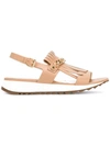 Loriblu Fringed Chain Strap Sandals In Neutrals