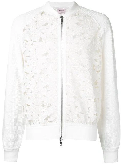 Marna Ro Floral Lace Bomber Jacket - White