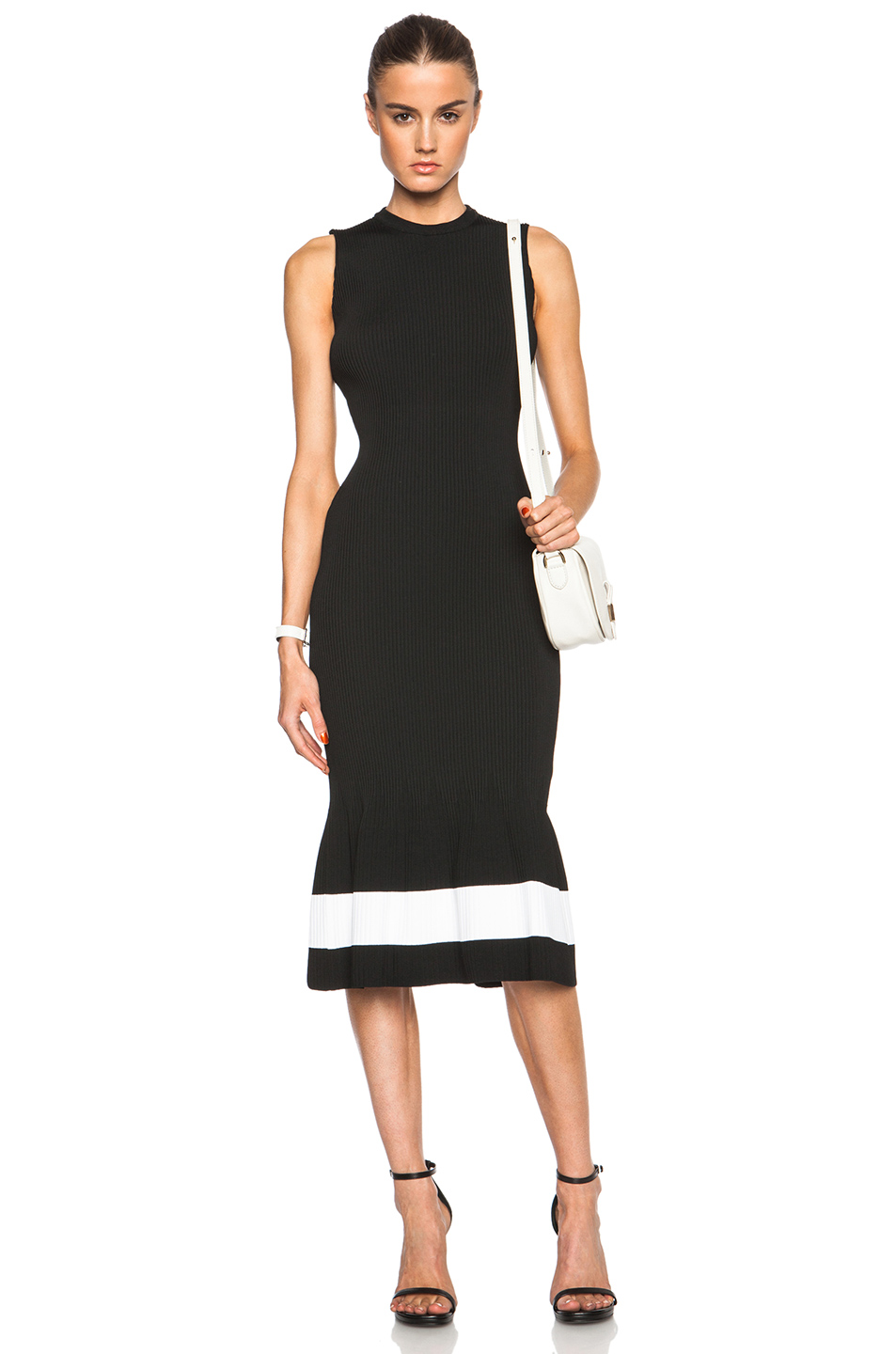 Victoria Beckham Crewneck Dress In Black & White Stripe | ModeSens