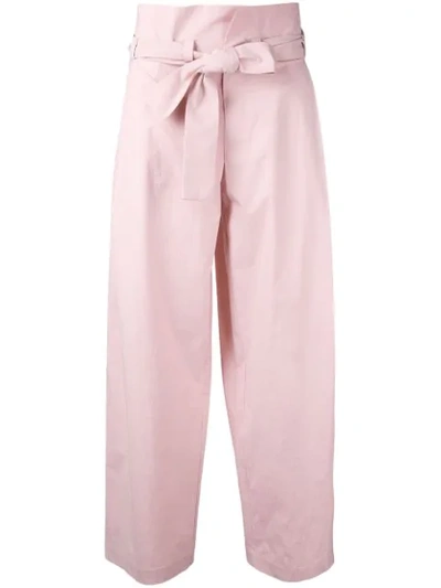 Erika Cavallini Tied High Waisted Trousers In Pink