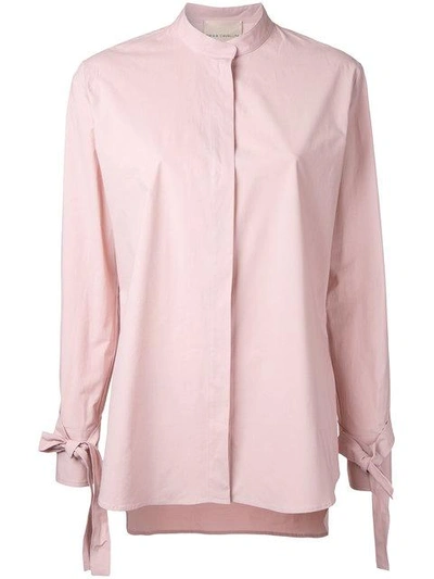 Erika Cavallini Laced Cuffs Shirt In Pink