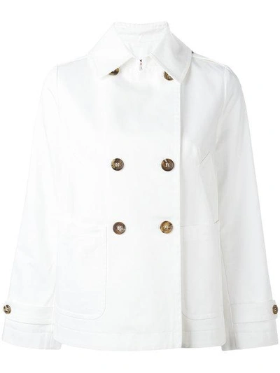 Alberto Biani Boxy Double-breasted Jacket In White
