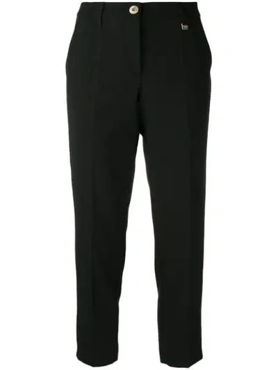 Versace Jeans Cropped Tailored Trousers In Black