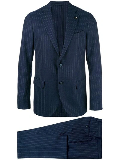 Lardini Pinstripe Suit - Blue