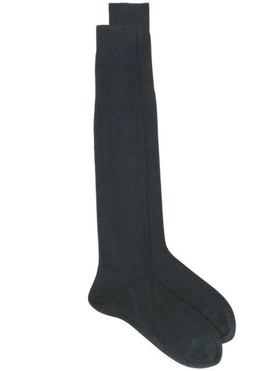 Fashion Clinic Timeless Knitted Knee-high Socks In Grey