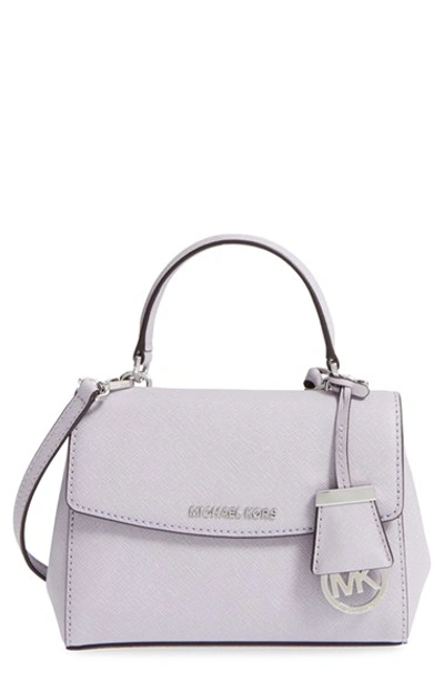 Michael Michael Kors 'extra Small Ava' Leather Crossbody Bag In Lilac/  Silver