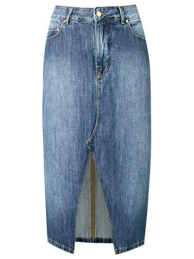 Amapô Straight Jeans Skirt In Blue