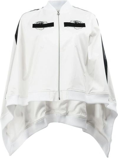 Anrealage Embroidered Detail Cape-style Bomber Jacket In White