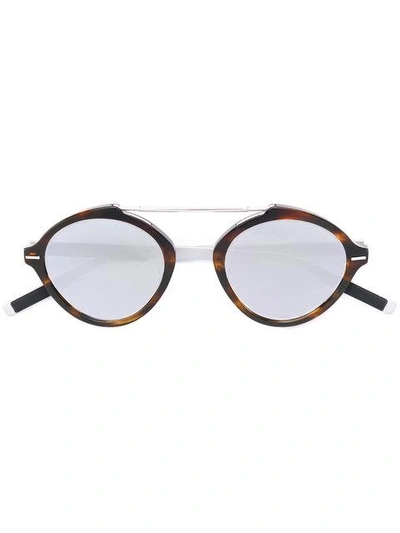 Dior Round Frame Sunglasses In Brown