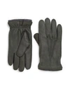 Saks Fifth Avenue Collection Deerskin Leather Gloves In Green
