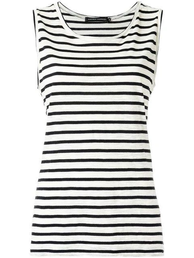Andrea Marques Striped Tank Top In White