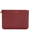 Comme Des Garçons Pebbled Zipped Coin Pouch In Red