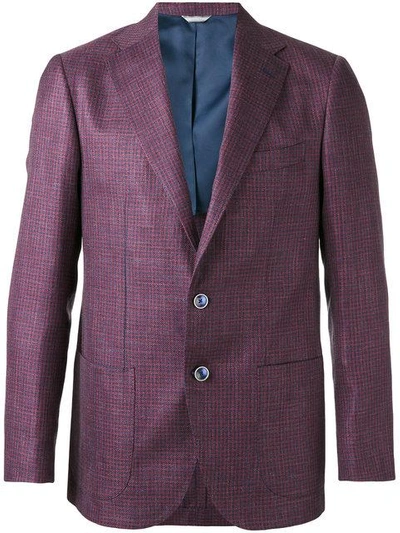 Fashion Clinic Timeless Houndstooth Pattern Blazer In Pink