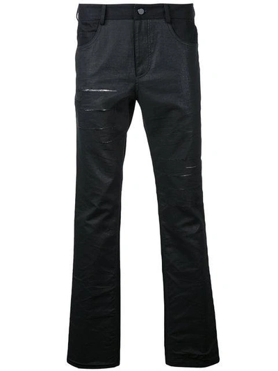 General Idea Distressed Slim-fit Jeans In Black