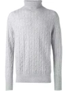 N•peal Roll Neck Sweater In Grey