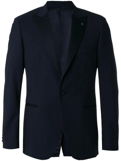 Lardini Pointed Lapels Suit Jacket In Blue