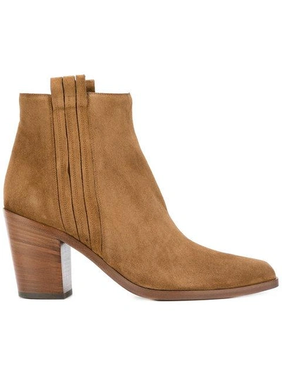 Sartore Mid Heel Ankle Boots In Neutrals