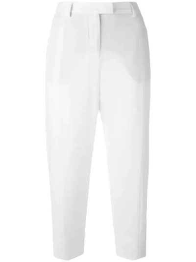 Alberto Biani Cropped Mid-rise Trousers In Neutrals