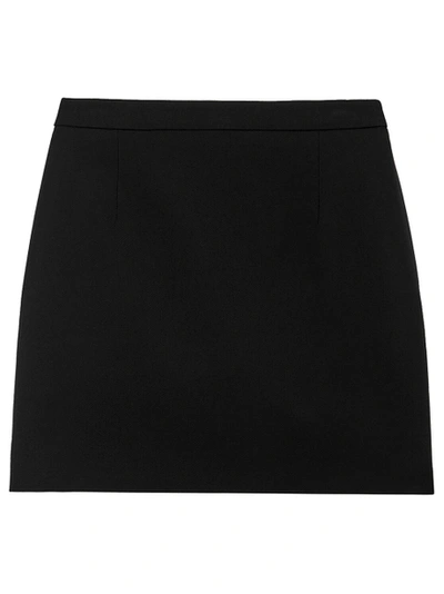 Saint Laurent Wool Gabardine Mini Skirt Black