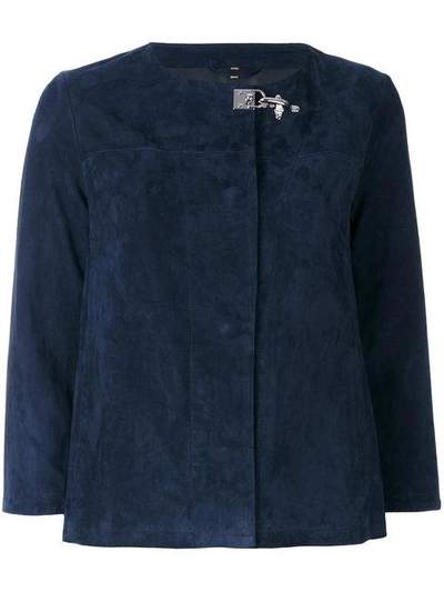 Fay Cropped Sleeve Jacket - Blue