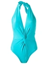 Martha Medeiros Halterneck Swimsuit In Blue