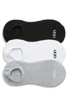 Ugg Stela 3-piece No Show Socks In White Gray
