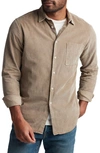 Rowan Nobel Fine Wale Corduroy Button-up Shirt In Stone