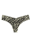 Commando Print Thong In Stripescape White