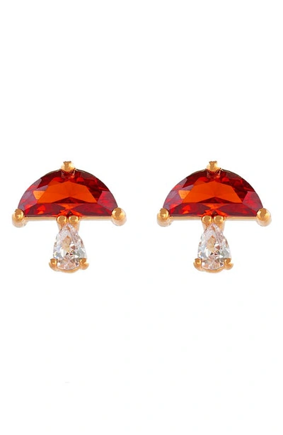 Girls Crew Shroomie Stud Earrings In Gold-plated