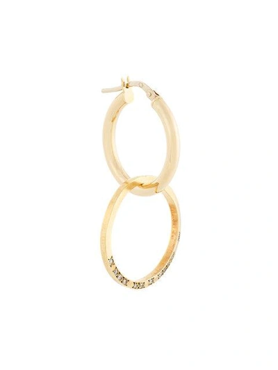 Lara Melchior 24kt Gold Embellished Double Hoop Earring In Metallic