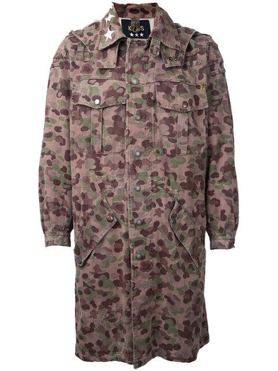 Icons Camouflage Print Coat - Brown