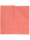 Umd Cashmere Grid Knit Scarf - Pink