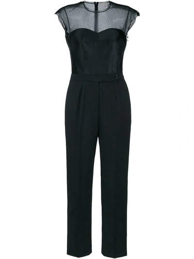 Lanvin Sweetheart Silk-blend Jumpsuit In Black