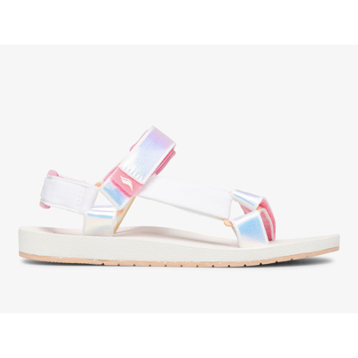 iridescent strappy sandals