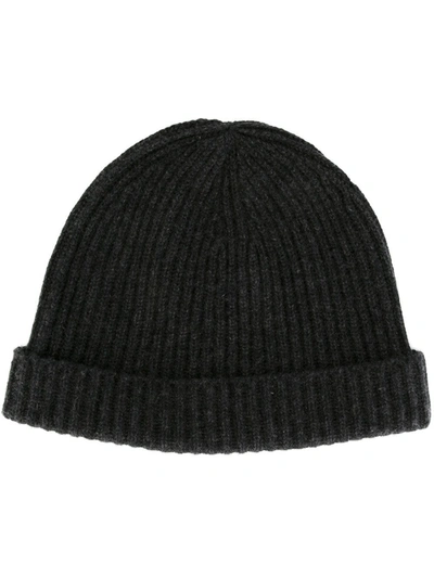 N•peal Ribbed-knit Cashmere Beanie In Grey