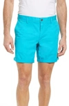Open Edit Stretch Cotton Skinny Chino Shorts In Teal Bird