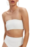 Good American Better Band Strapless Reversible Swim Top In Ivory001