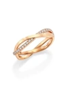 De Beers Women's Infinity Diamond & 18k Rose Gold Half Band Ring