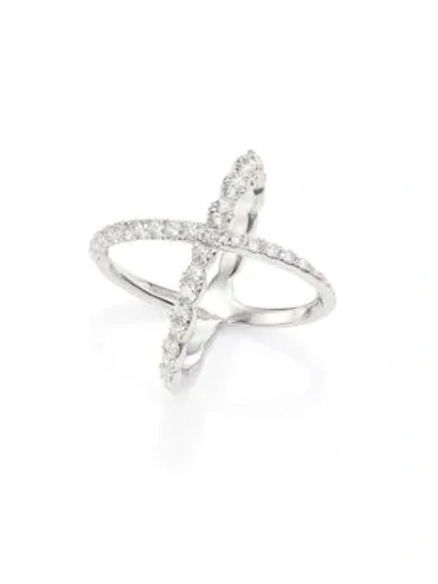 Hearts On Fire Lorelei Diamond & 18k White Gold Crisscross Ring