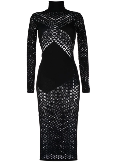 Dion Lee Seamless Cutout Long Sleeve Midi Tube Dress In Black | ModeSens