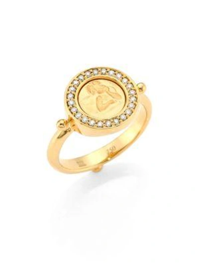Temple St. Clair 18k Yellow Gold Angel Ring With Pave Diamonds In White/gold