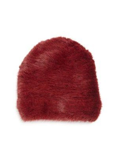 The Fur Salon Mink Fur Hat In Ruby